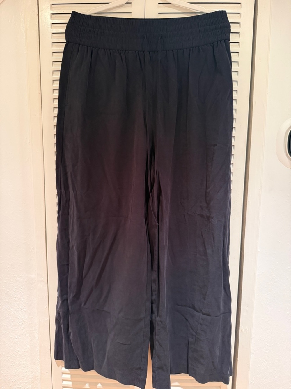 Open Edit Wide Leg Elastic Waist Black Pants